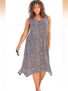 Swim 365 Swimsuits For All Plus Size Sharktail Beach Cover Up Sz 26/28